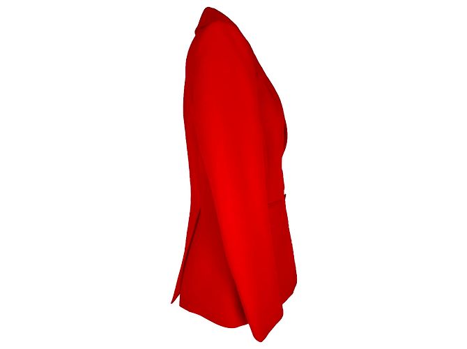 Altuzarra Einreihiger Blazer mit Taschen aus rotem Triacetat - Ansicht 2