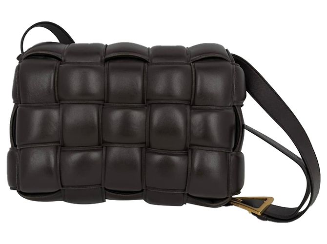 Bolsa transversal acolchoada Cassette da Bottega Veneta em couro de cordeiro marrom Vermelho - vista 5