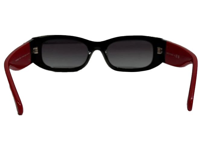 Timeless Occhiali da sole rettangolari Chanel Two Toned in acetato nero - vista 3