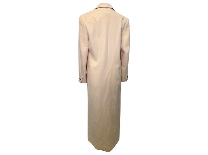 Abrigo largo de botonadura sencilla Chanel en lana crema Blanco Crudo - vista 3