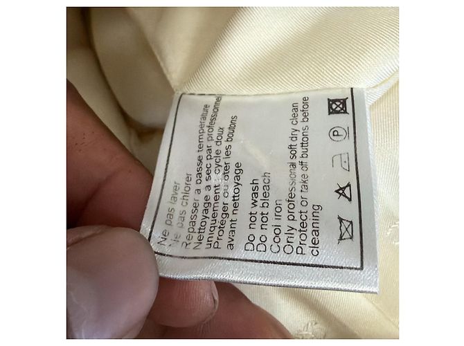 Abrigo largo de botonadura sencilla Chanel en lana crema Blanco Crudo - vista 4