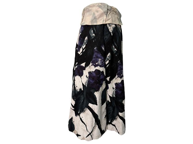 Gonna stampata lunghezza al ginocchio Dries Van Noten in cotone multicolore - vista 3