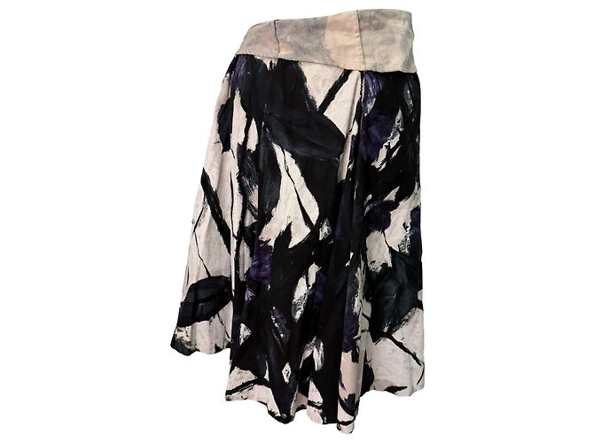 Gonna stampata lunghezza al ginocchio Dries Van Noten in cotone multicolore - vista 4