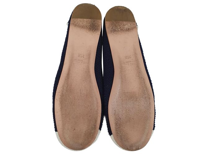 Bailarinas Miu Miu de punta cap de crochet, algodón azul marino - vista 12