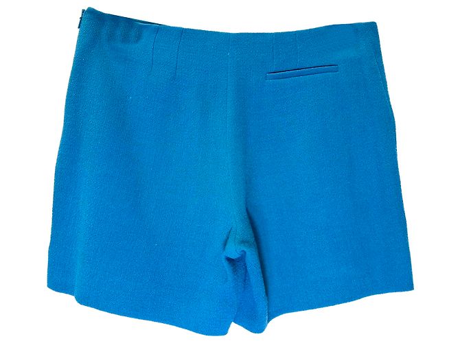Chloé Mini-Shorts mit hoher Taille aus blauer Wolle - Ansicht 2