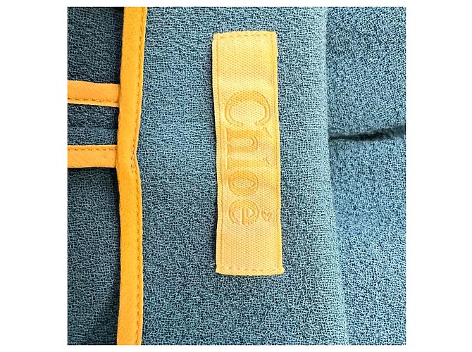 Chloé Mini-Shorts mit hoher Taille aus blauer Wolle - Ansicht 3