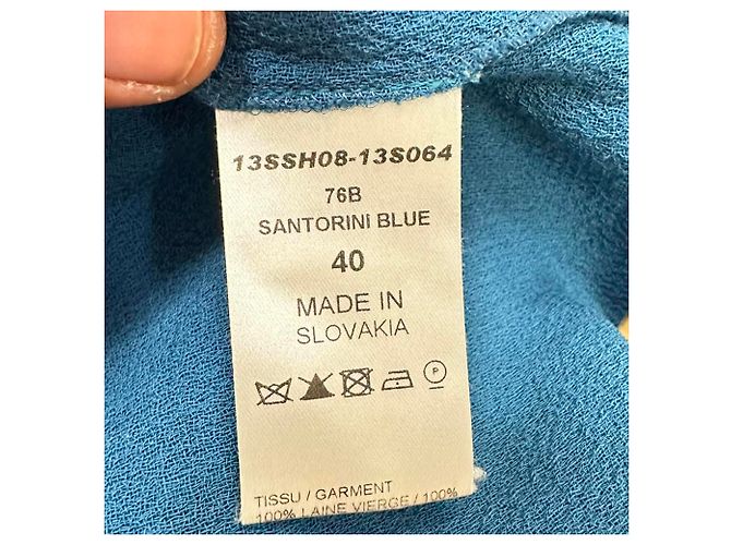 Chloé Mini-Shorts mit hoher Taille aus blauer Wolle - Ansicht 4