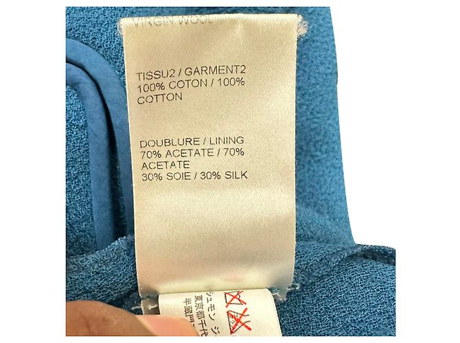 Chloé Mini-Shorts mit hoher Taille aus blauer Wolle - Ansicht 5