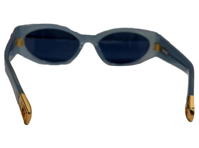 Gafas de sol Jacquemus Les Lunettes Ovalo en acetato azul claro - vista 3