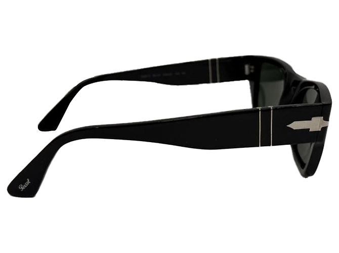 Persol PO3307S Rectangular Sunglasses in Black Acetate - view 2