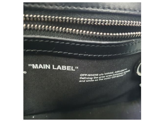Off White Off-White Diagonal Padded Binder Flap Schultertasche aus schwarzem Leder - Ansicht 11
