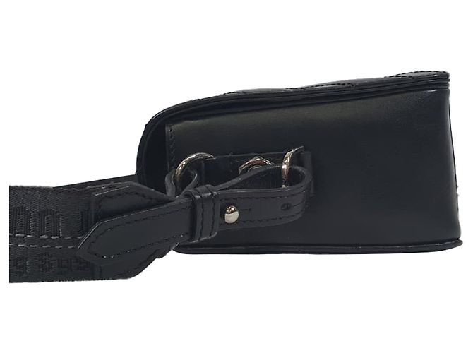 Off White Off-White Diagonal Padded Binder Flap Schultertasche aus schwarzem Leder - Ansicht 4