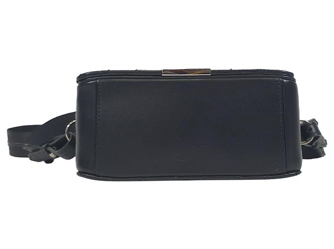 Off White Off-White Diagonal Padded Binder Flap Schultertasche aus schwarzem Leder - Ansicht 5