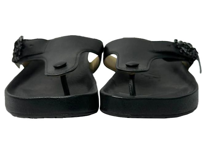 Ciabatte Thong Loewe Ease Embellished in Pelle di Agnello Nera Nero - vista 2