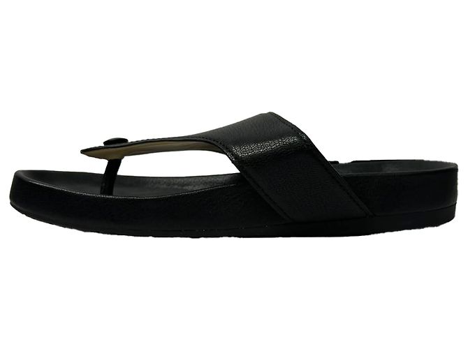 Ciabatte Thong Loewe Ease Embellished in Pelle di Agnello Nera Nero - vista 4