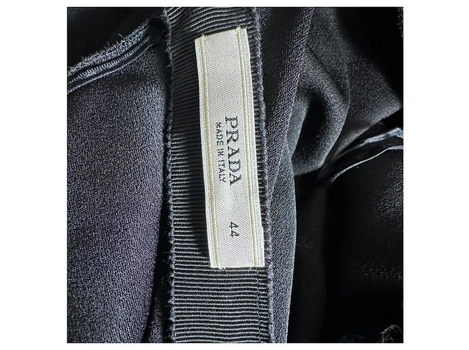 Prada V-Neck Mini Dress in Black Acetate - view 5