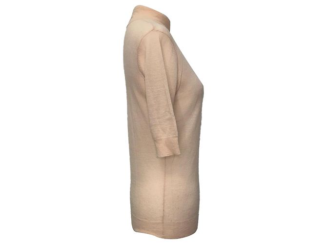 Joseph Kurzarm-Rollkragenpullover aus Pfirsichfarbenem Kaschmir Pink Angeln - Ansicht 2