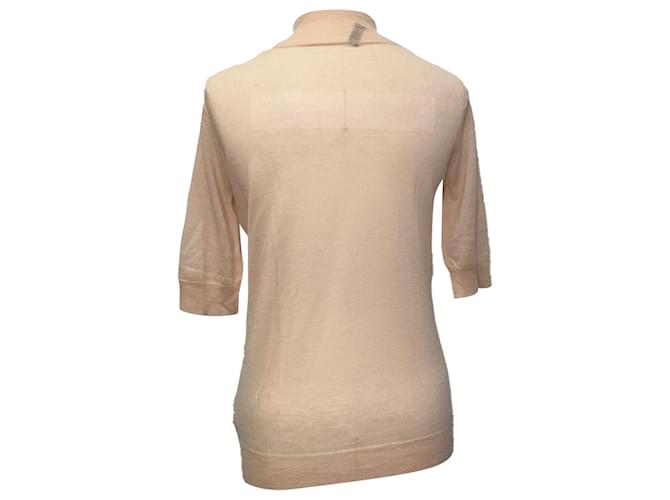 Joseph Kurzarm-Rollkragenpullover aus Pfirsichfarbenem Kaschmir Pink Angeln - Ansicht 3