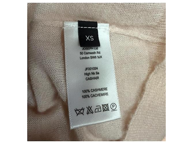 Joseph Kurzarm-Rollkragenpullover aus Pfirsichfarbenem Kaschmir Pink Angeln - Ansicht 5