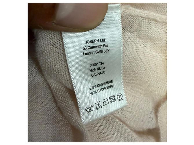 Joseph Kurzarm-Rollkragenpullover aus Pfirsichfarbenem Kaschmir Pink Angeln - Ansicht 6