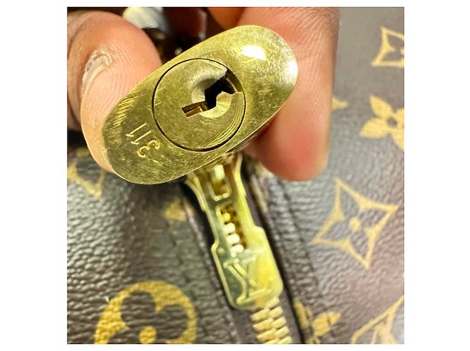Louis Vuitton Monogram Sirius 55 Koffer aus braunem Canvas Python drucken - Ansicht 8