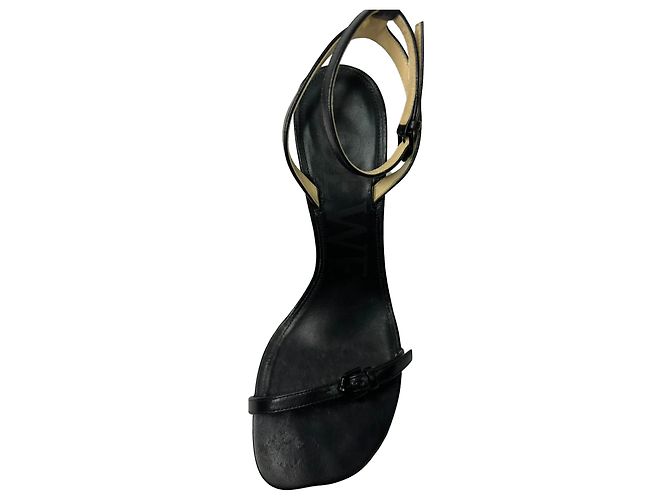 Sandali con tacco Loewe Petal Ankle Strap in pelle di capra nera Nero - vista 8