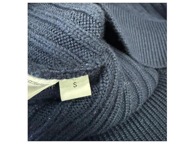 JW Anderson J.W. Anderson 3/4 Dolman-Ärmel Pullover mit Boot Ausschnitt aus Navy Merino-Wolle Blau Marineblau - Ansicht 4