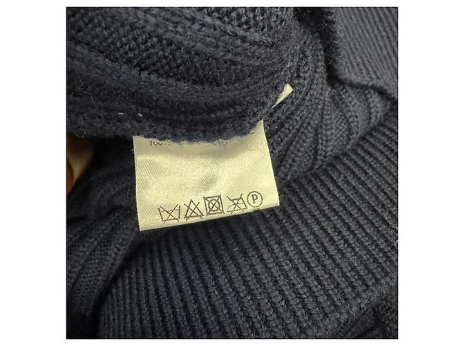 JW Anderson J.W. Anderson 3/4 Dolman-Ärmel Pullover mit Boot Ausschnitt aus Navy Merino-Wolle Blau Marineblau - Ansicht 5