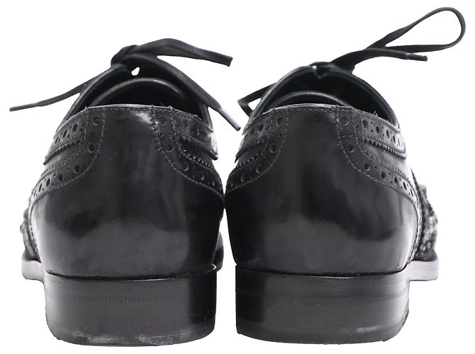 Scarpe brogue con borchie in pelle nera Dolce & Gabbana Nero - vista 4