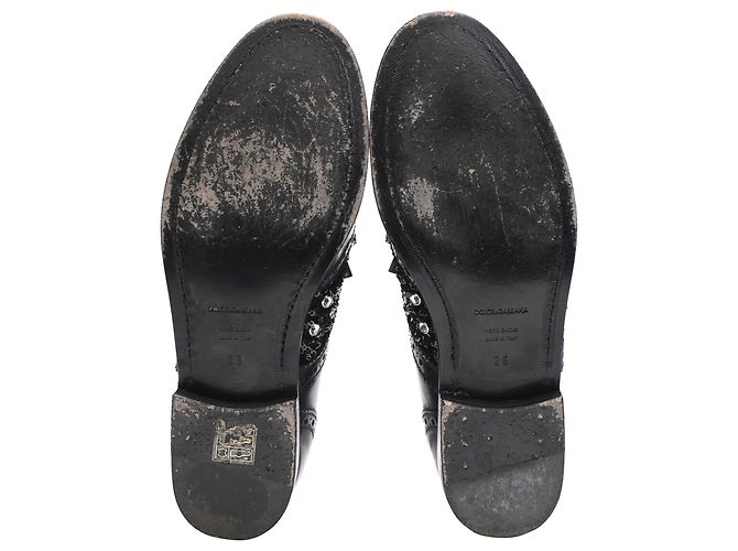 Scarpe brogue con borchie in pelle nera Dolce & Gabbana Nero - vista 6