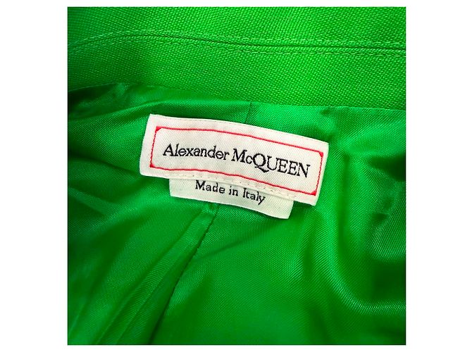 Alexander McQueen Double-Breasted Blazer and Trousers in Green Wool - view 11