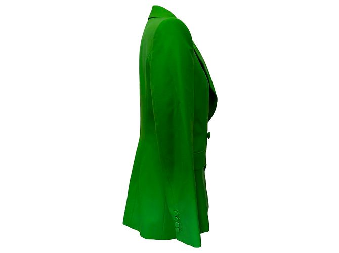Alexander McQueen Double-Breasted Blazer and Trousers in Green Wool - view 2