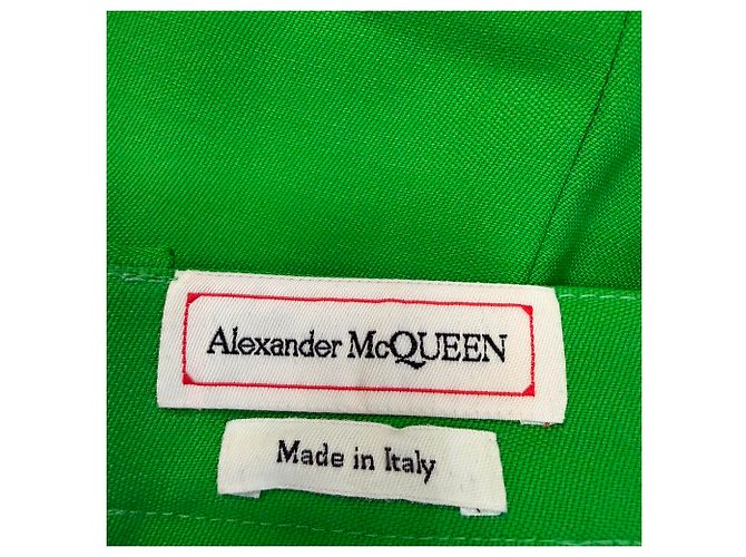 Alexander McQueen Double-Breasted Blazer and Trousers in Green Wool - view 6
