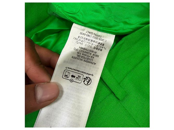 Alexander McQueen Double-Breasted Blazer and Trousers in Green Wool - view 7