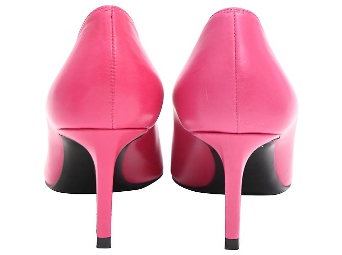 Décolleté a punta Saint Laurent in pelle rosa - vista 4