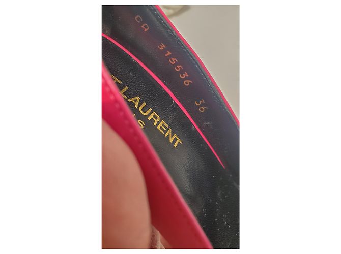 Décolleté a punta Saint Laurent in pelle rosa - vista 9