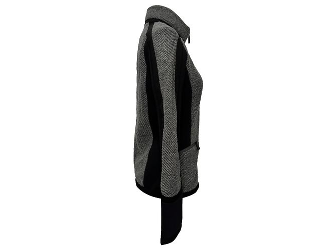 Chaqueta Moncler Grenoble con paneles con cremallera en lana gris - vista 12