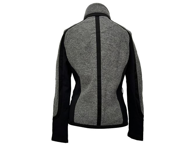 Chaqueta Moncler Grenoble con paneles con cremallera en lana gris - vista 13