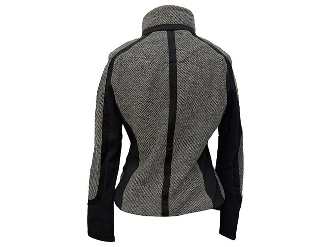 Chaqueta Moncler Grenoble con paneles con cremallera en lana gris - vista 3
