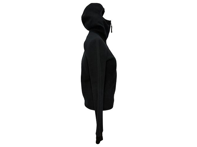 Giacca con cappuccio in pile con zip Prada in poliestere nero - vista 2