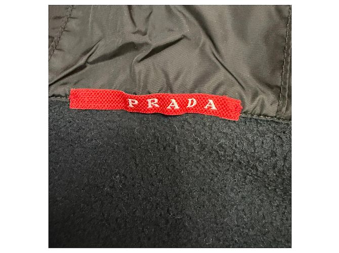 Giacca con cappuccio in pile con zip Prada in poliestere nero - vista 4