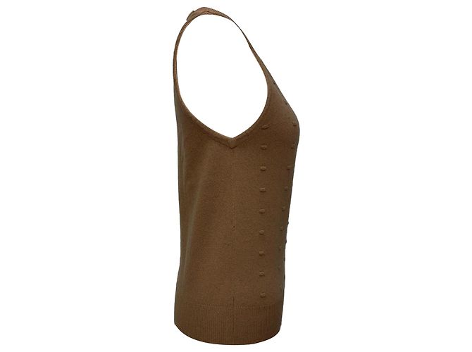 Balenciaga Strick-Top mit Neckholder und Punktmuster aus brauner Wolle Rot - Ansicht 2