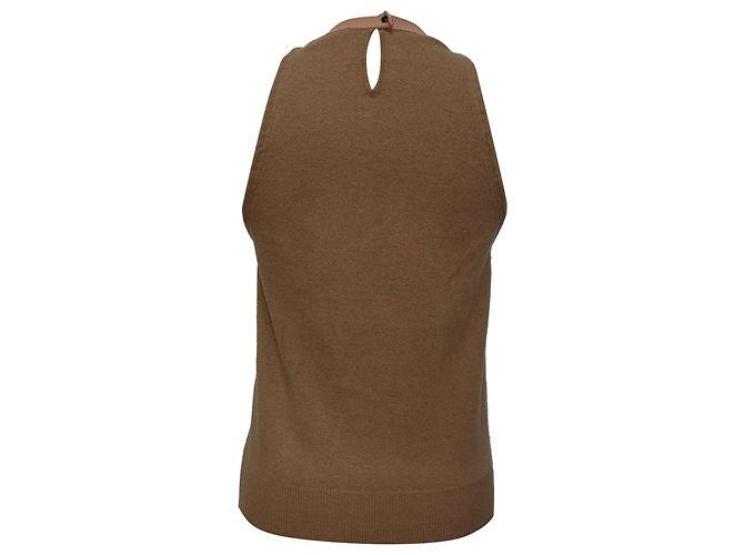 Balenciaga Strick-Top mit Neckholder und Punktmuster aus brauner Wolle Rot - Ansicht 3
