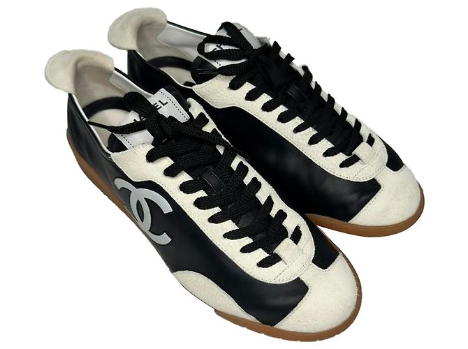 Timeless Sneakers Chanel con logo Interlocking CC in pelle nera Nero - vista 6