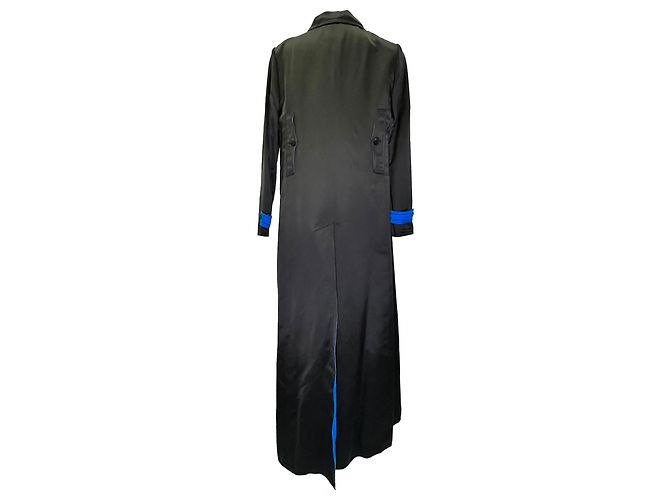 Timeless Trench Coat Chanel de abotoamento duplo em seda preta Preto - vista 3