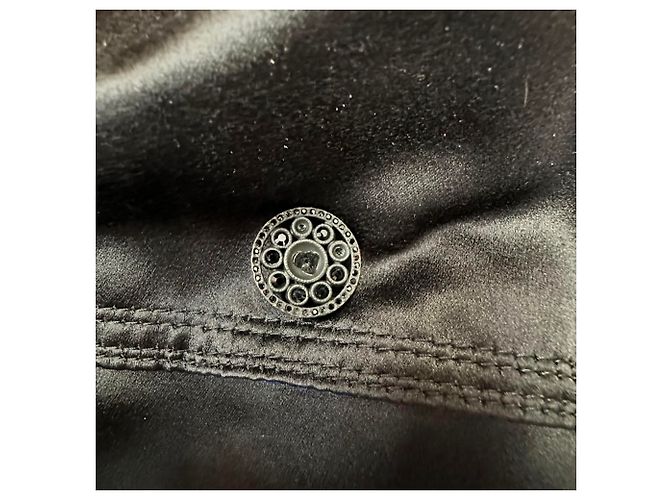 Timeless Trench Coat Chanel de abotoamento duplo em seda preta Preto - vista 4