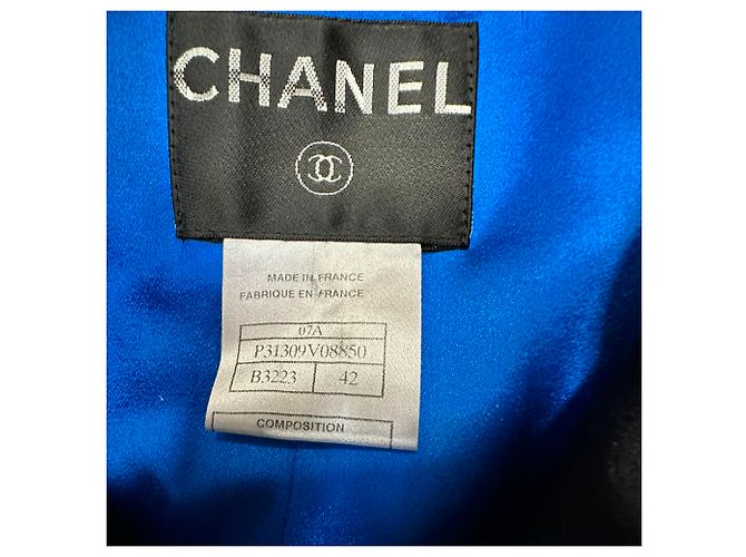 Timeless Trench Coat Chanel de abotoamento duplo em seda preta Preto - vista 6