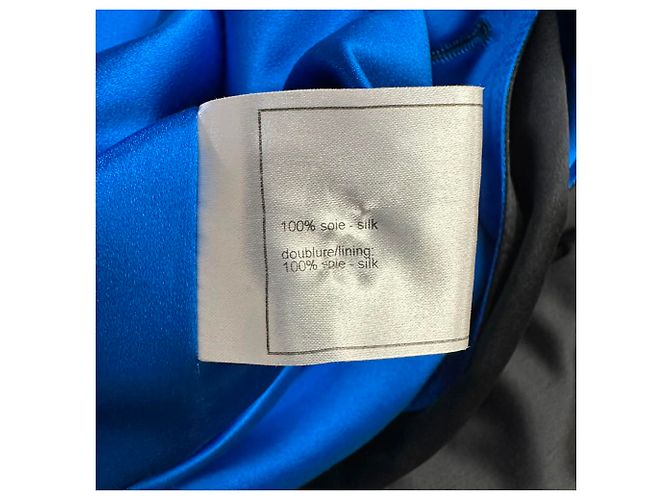 Timeless Trench Coat Chanel de abotoamento duplo em seda preta Preto - vista 9