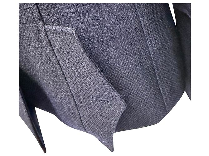Timeless Chanel Gold Button Jacket in Navy Blue Wool - view 10