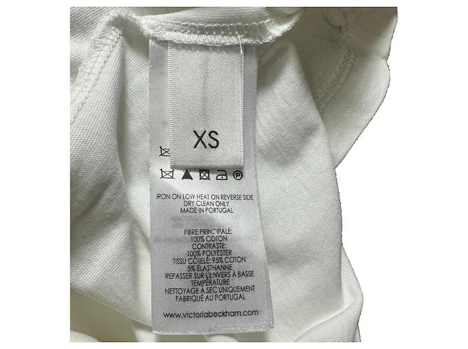 Camiseta asimétrica drapeada Victoria Beckham en algodón blanco - vista 5